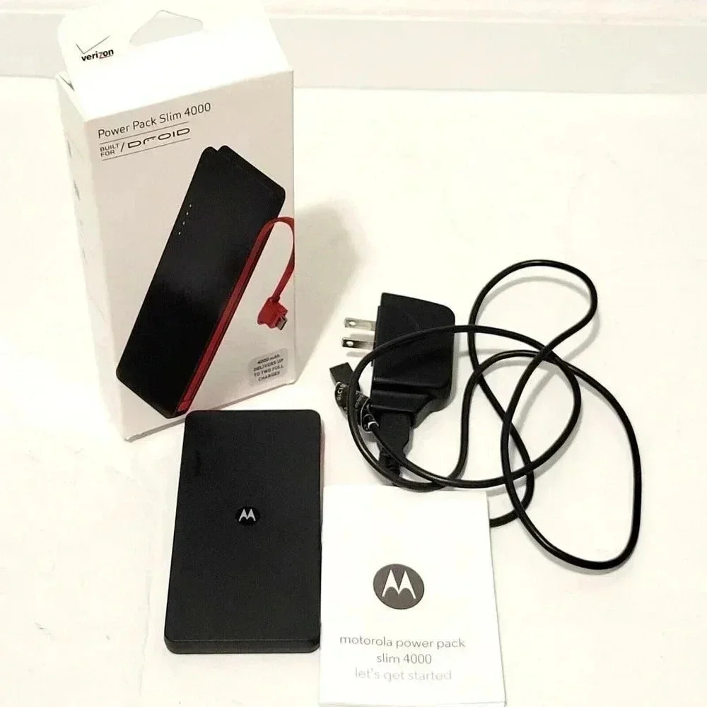 Motorola Verizon Power Pack Slim 4000 Built for Droid 4000mAh Universal Portable